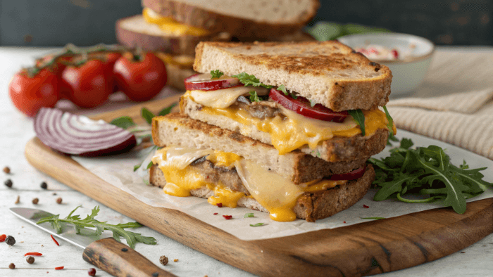 Final egg and cheese sandwich served warm and melty