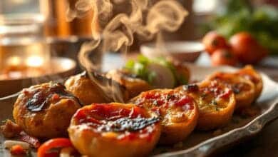 Dinner party appetizer portions