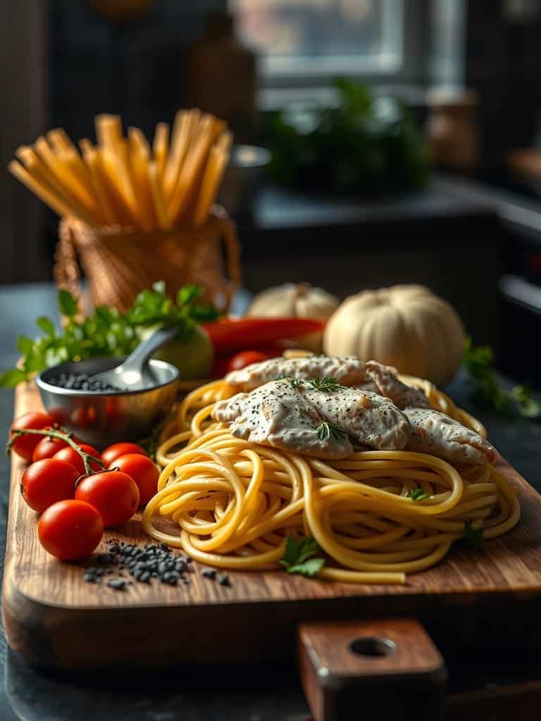 Cooking steps for Easy Creamy Chicken Pasta