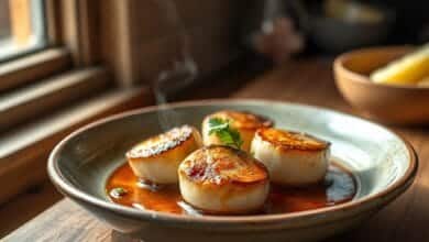 Pan-seared scallops