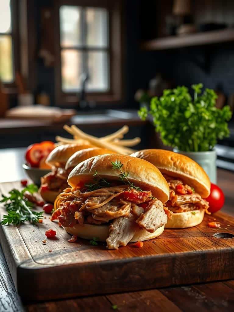 Cooking steps for Pulled Pork Sandwiches