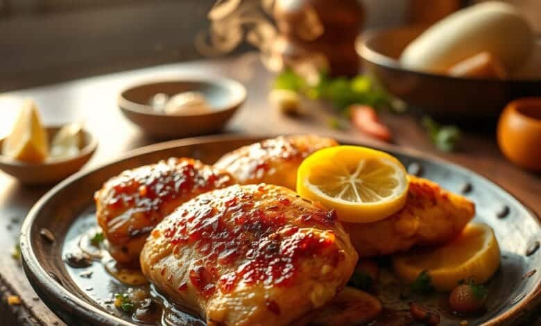 Sheet pan lemon chicken for dinner