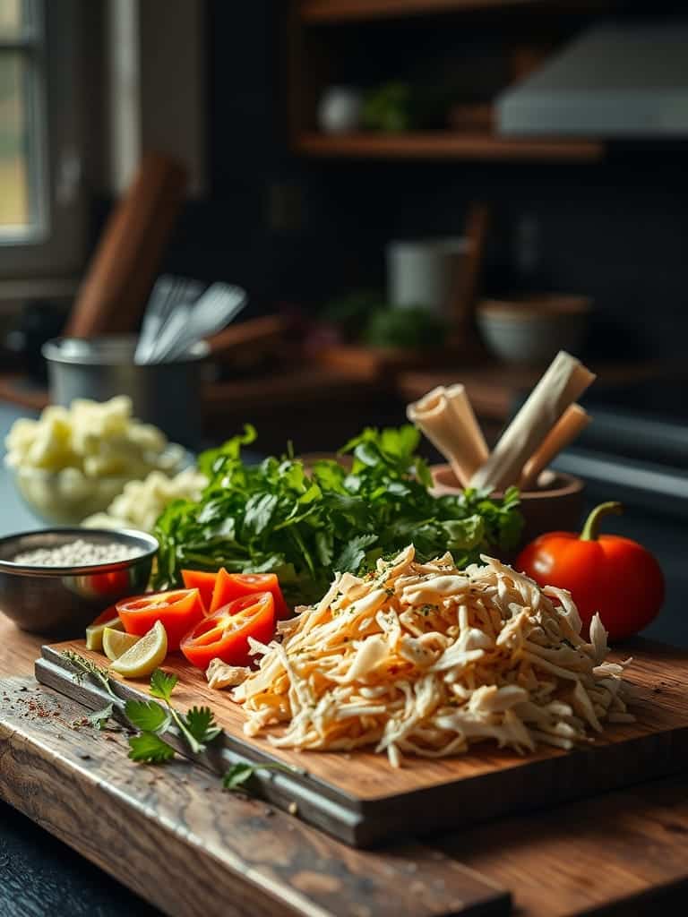 Cooking steps for Shredded Chicken Enchiladas