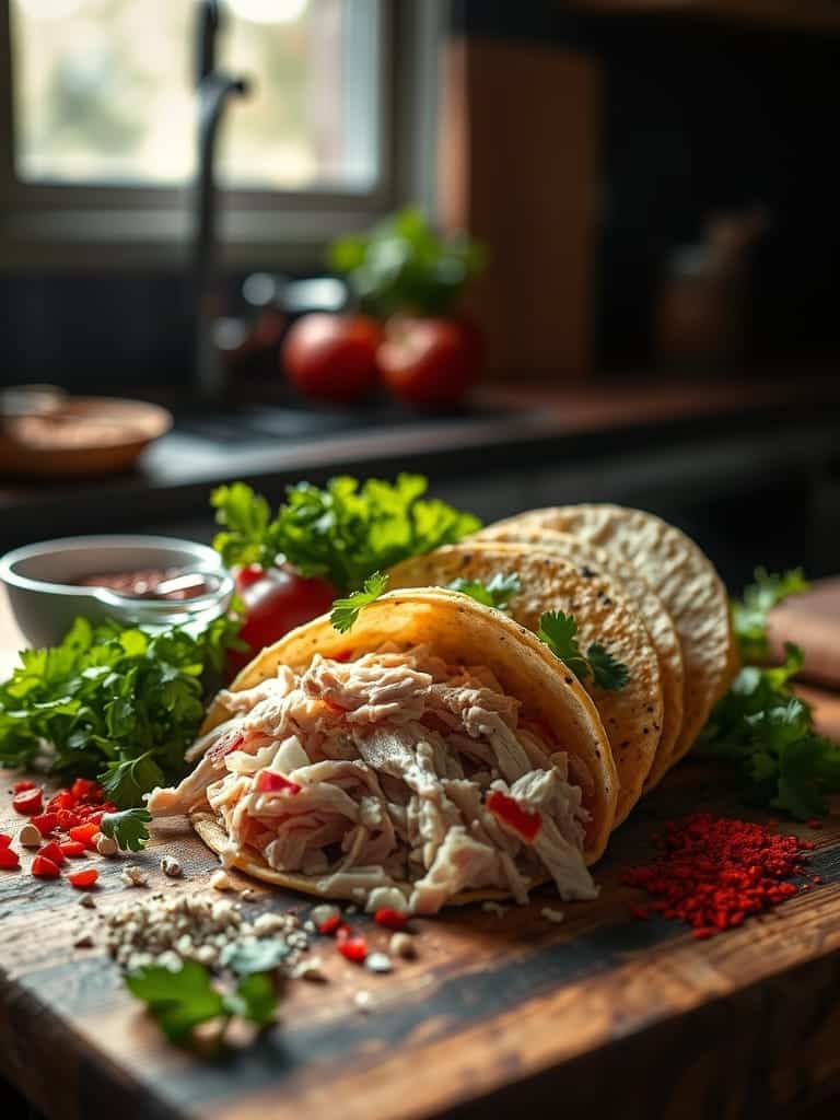 Cooking steps for Shredded Chicken Tacos