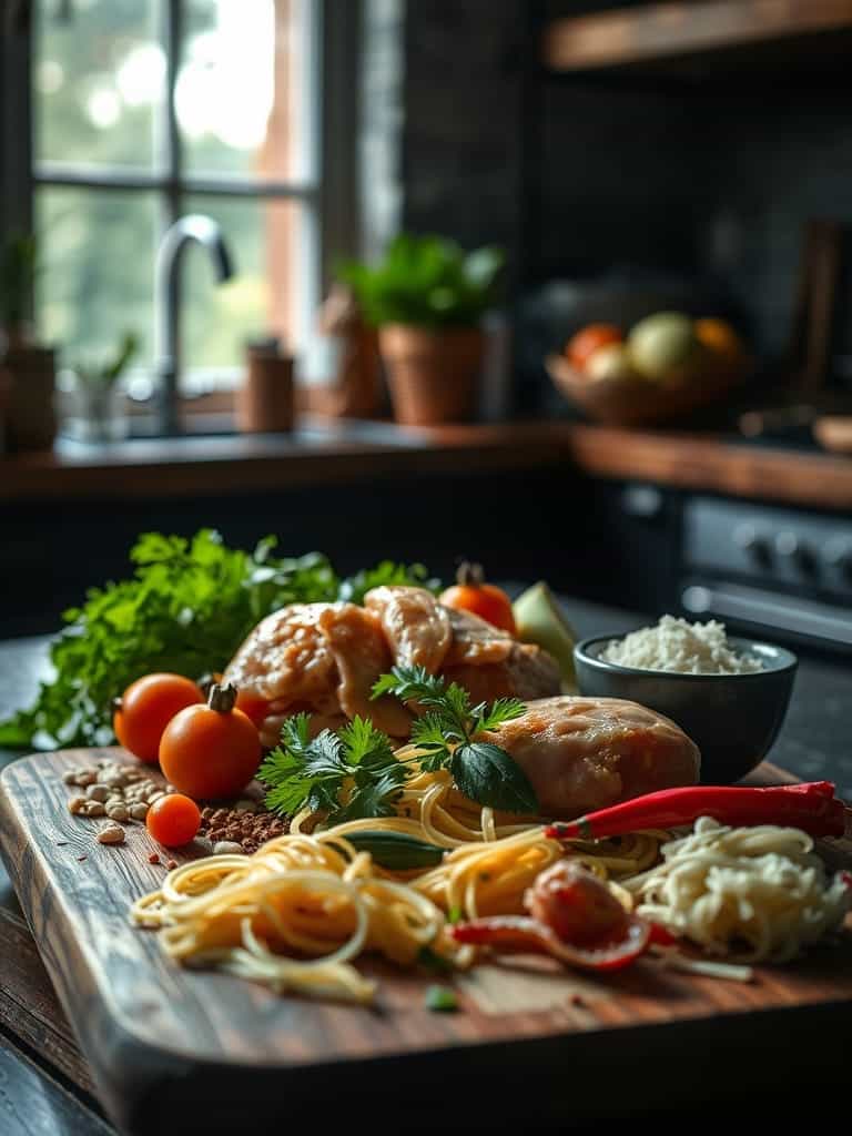 Cooking steps for Spicy Chicken Noodles for Dinner