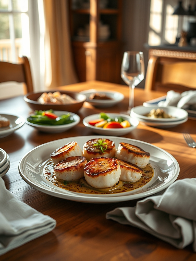 Serving and storage tips for Restaurant-Style Scallops seared
