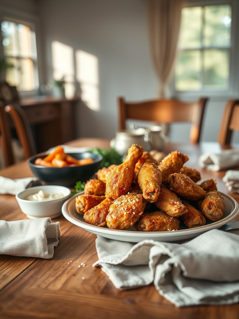 Serving and storage tips for Garlic Parmesan Crispy Wings