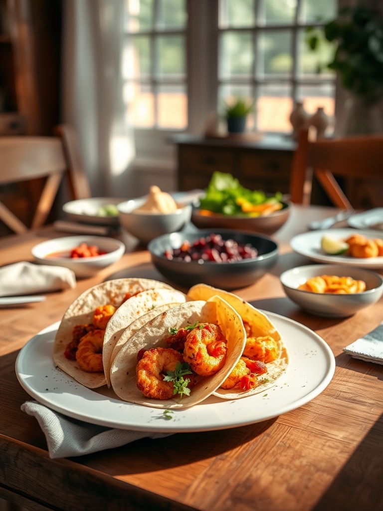 Serving and storage tips for Air Fryer Crispy Shrimp Tacos