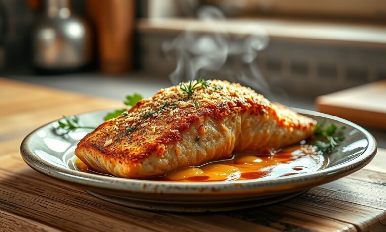 Garlic Parmesan Crispy Salmon