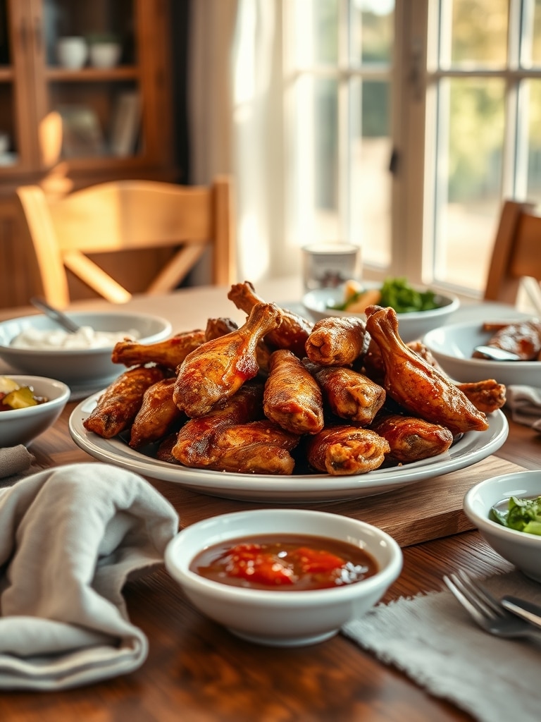 Serving and storage tips for Spicy Crispy Garlic Chicken Wings