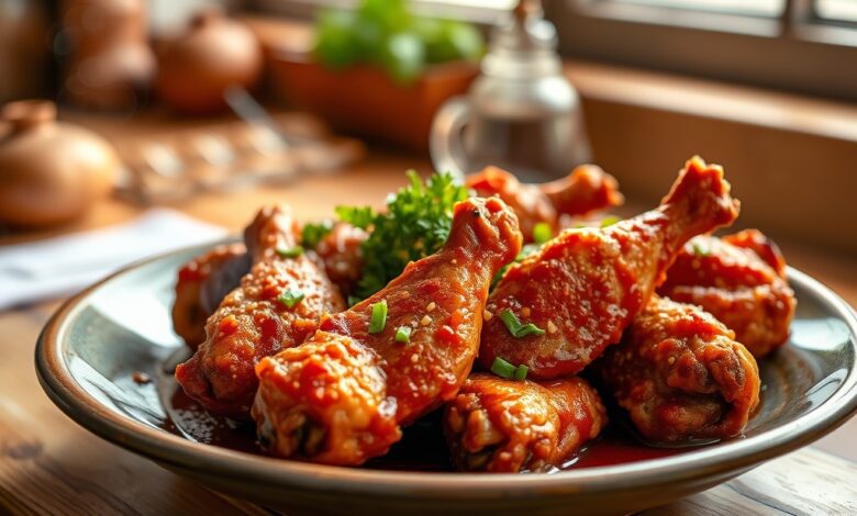 Spicy Crispy Garlic Chicken Wings